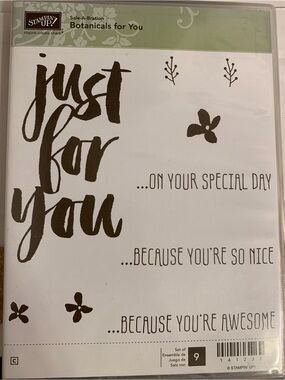 Stampin' Up! Botanicals For You Stamp Set. New with tags attached